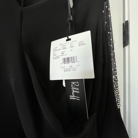 NWT Joseph Ribkoff Black Sheer & Ruffle Dress - Picture 4 of 4